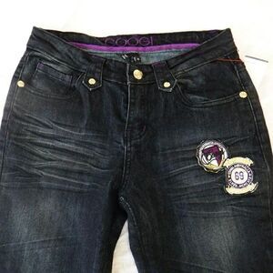 Coogi blue purple embroidery Applique jeans